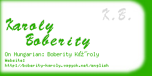 karoly boberity business card